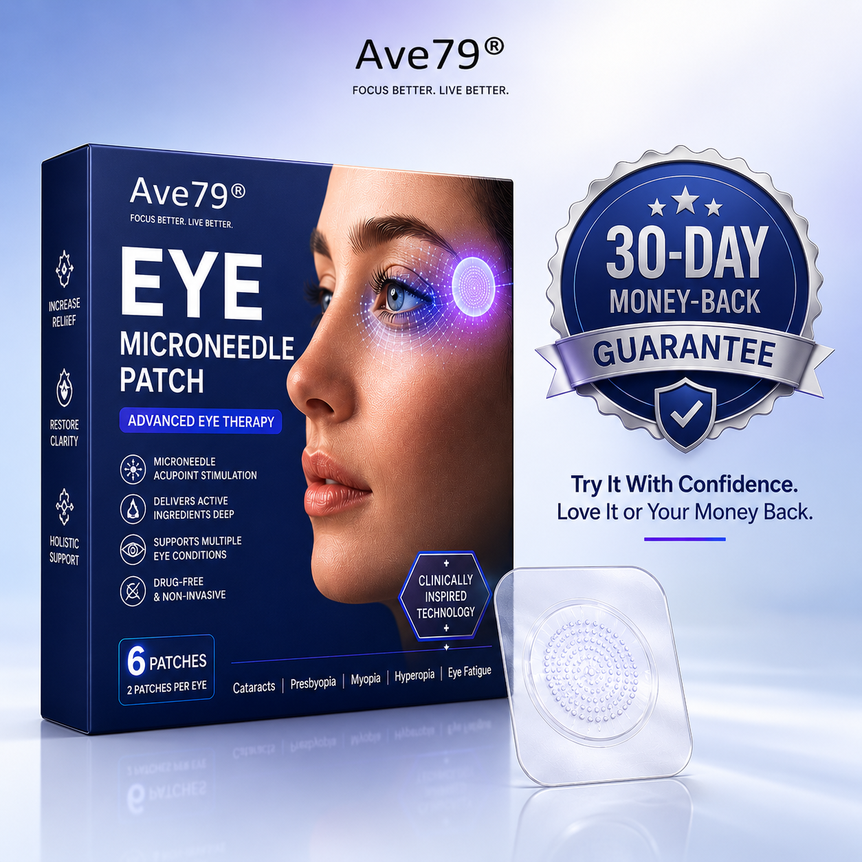 Transdermal Vision-Repair Eye Microneedle Patch